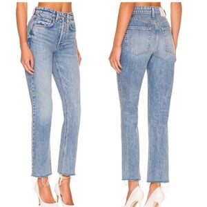 GRLFRND Karolina Raw Hem Straight Leg Jeans